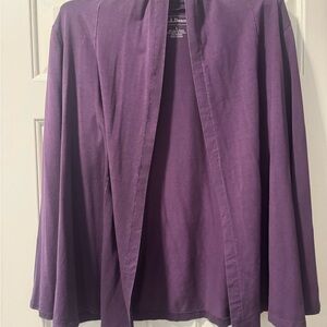L.L. Bean Rich Purple Open Cardigan